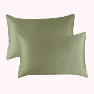 RISE Essential Satin Pillowcase - Light Green (2 Pack)