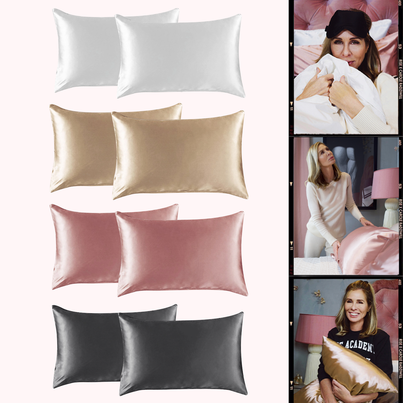 Satin Pillowcase - Soft Rose (4 Pack)