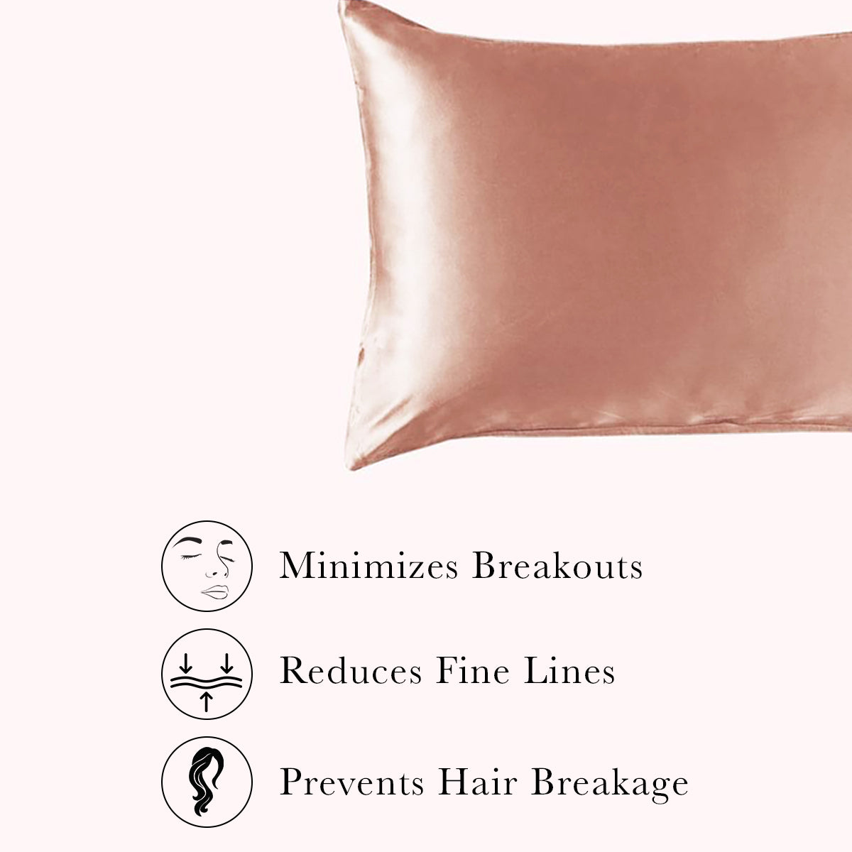 RISE Essential Embroidered Satin Pillowcase - Soft Rose (2 Pack)