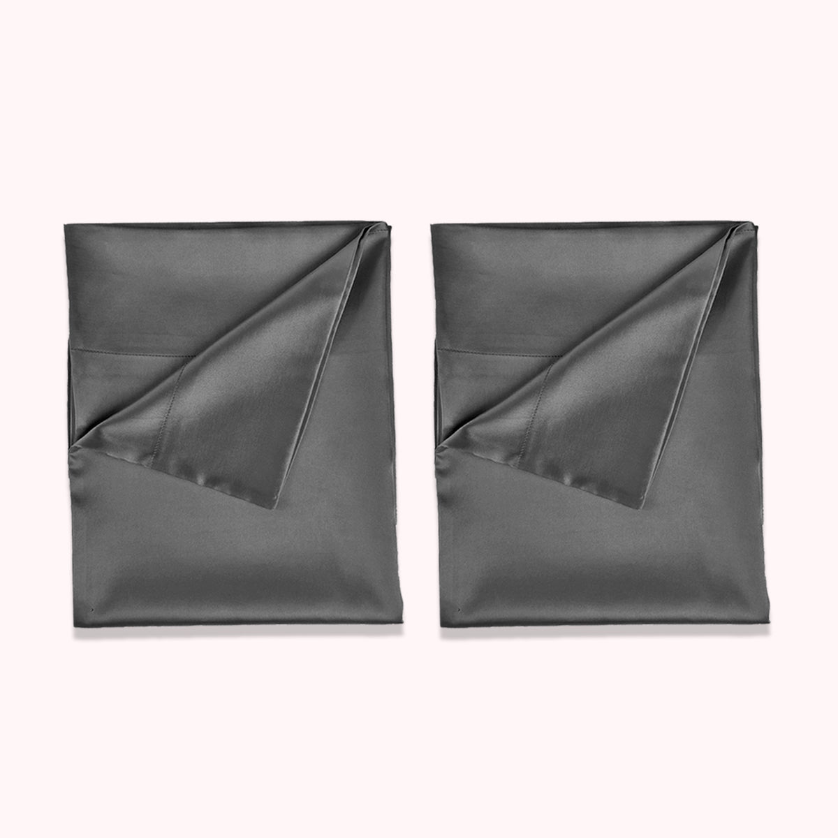 RISE Essential Satin Pillowcase - Charcoal Grey (2 Pack)