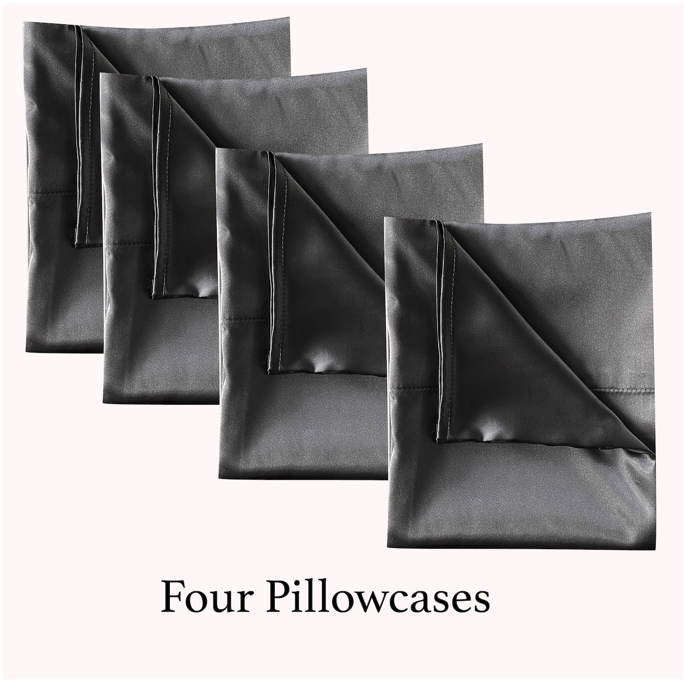 Satin Pillowcase - Charcoal (4 Pack)