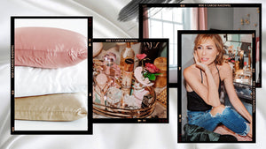 Stack of silk pillows and "Real Housewives of NY" cast member, Carole Radziwill