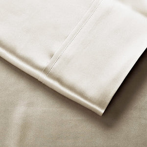 Satin fitted sheet in light gold