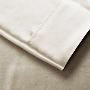 Satin fitted sheet in light gold