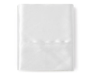 Folded satin flat sheet in white