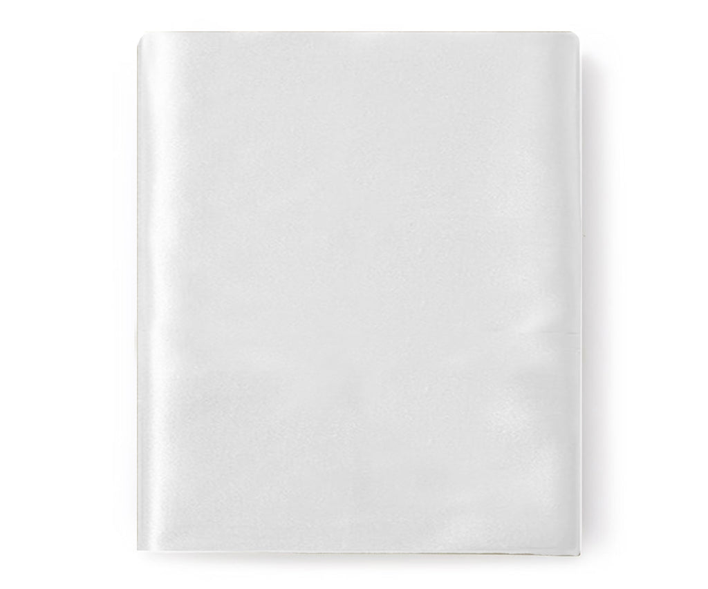 Folded satin fitted sheet in white