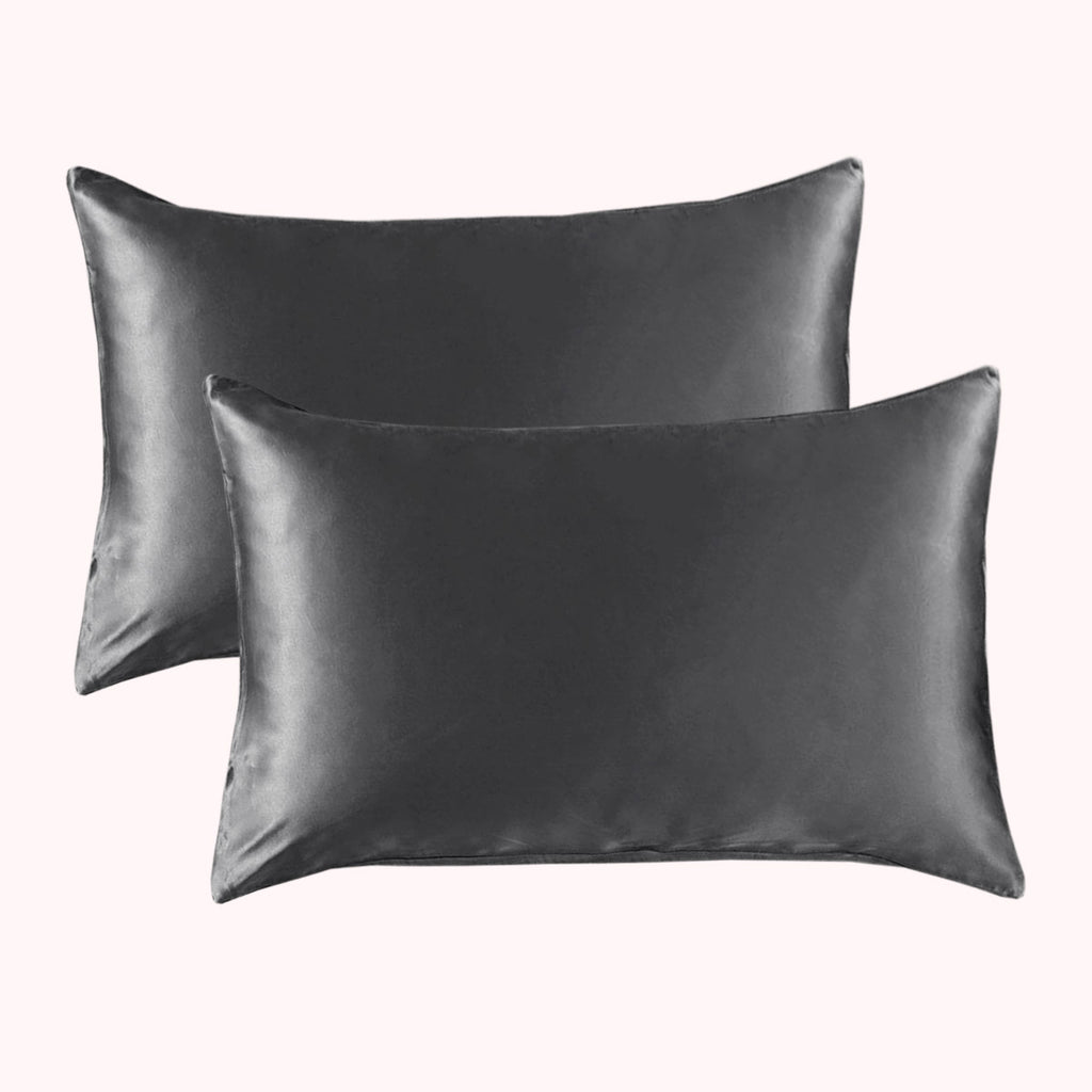 RISE Essential Satin Pillowcase - Charcoal Grey (2 Pack)
